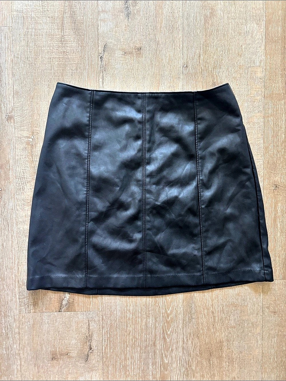 Abercrombie & Fitch Vegan Leather Mini Skirt in Black